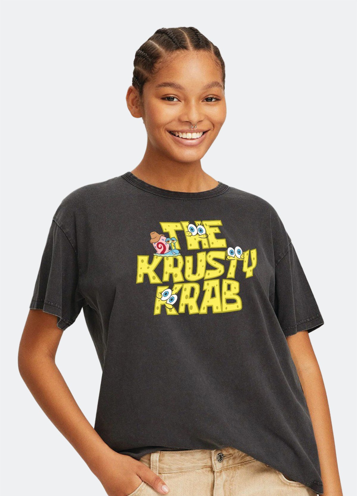 KRUSTY KRUB Premium Acid Wash Oversized Tees