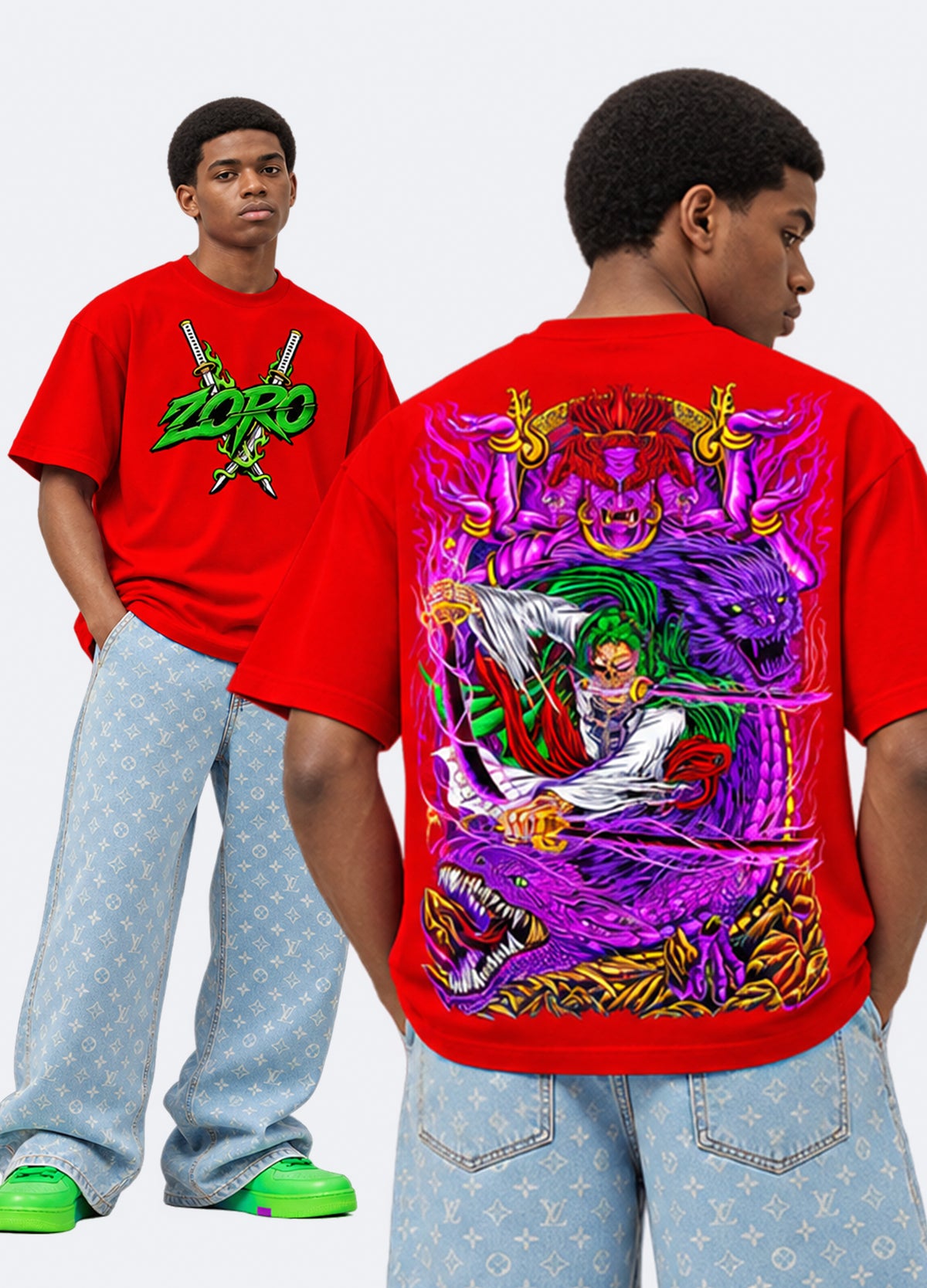 Roronoa Zoro Neon Warrior Tees