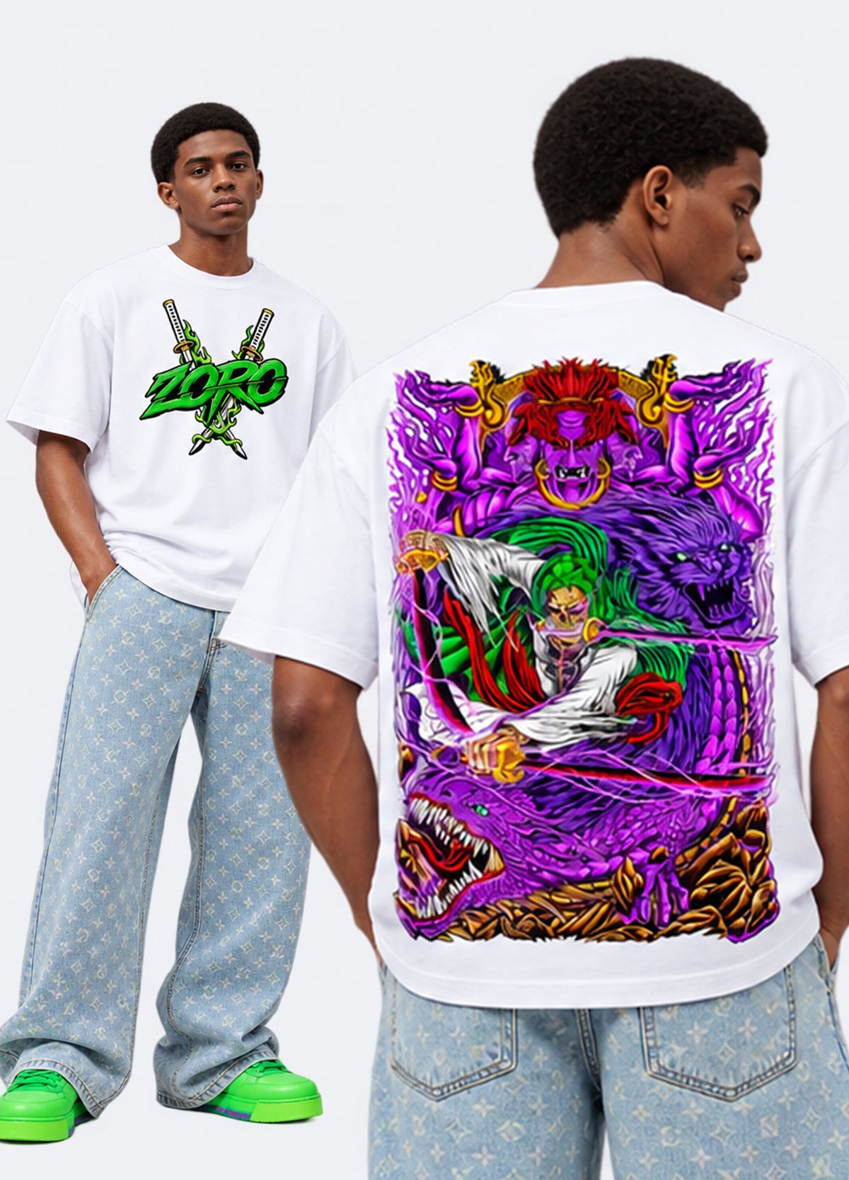 Roronoa Zoro Neon Warrior Tees