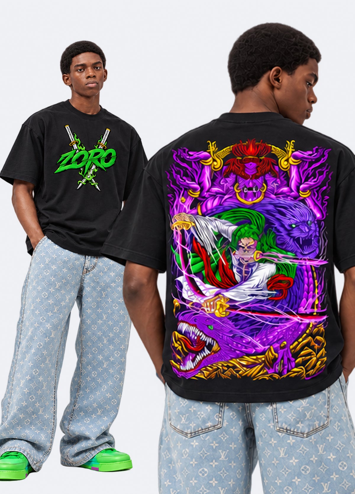 Roronoa Zoro Neon Warrior Tees